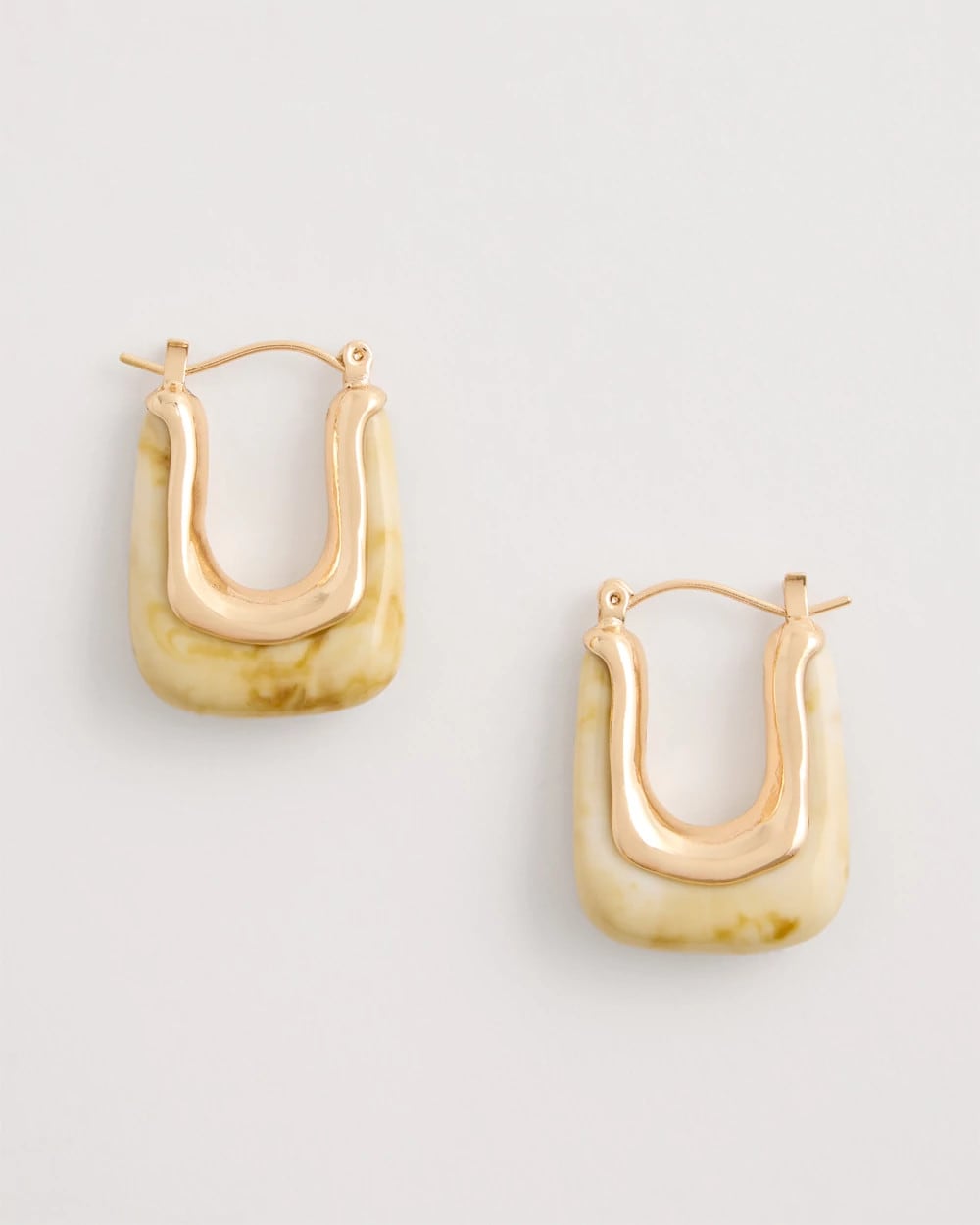 Neutral Neutral Goldtone Square Hoop Earrings