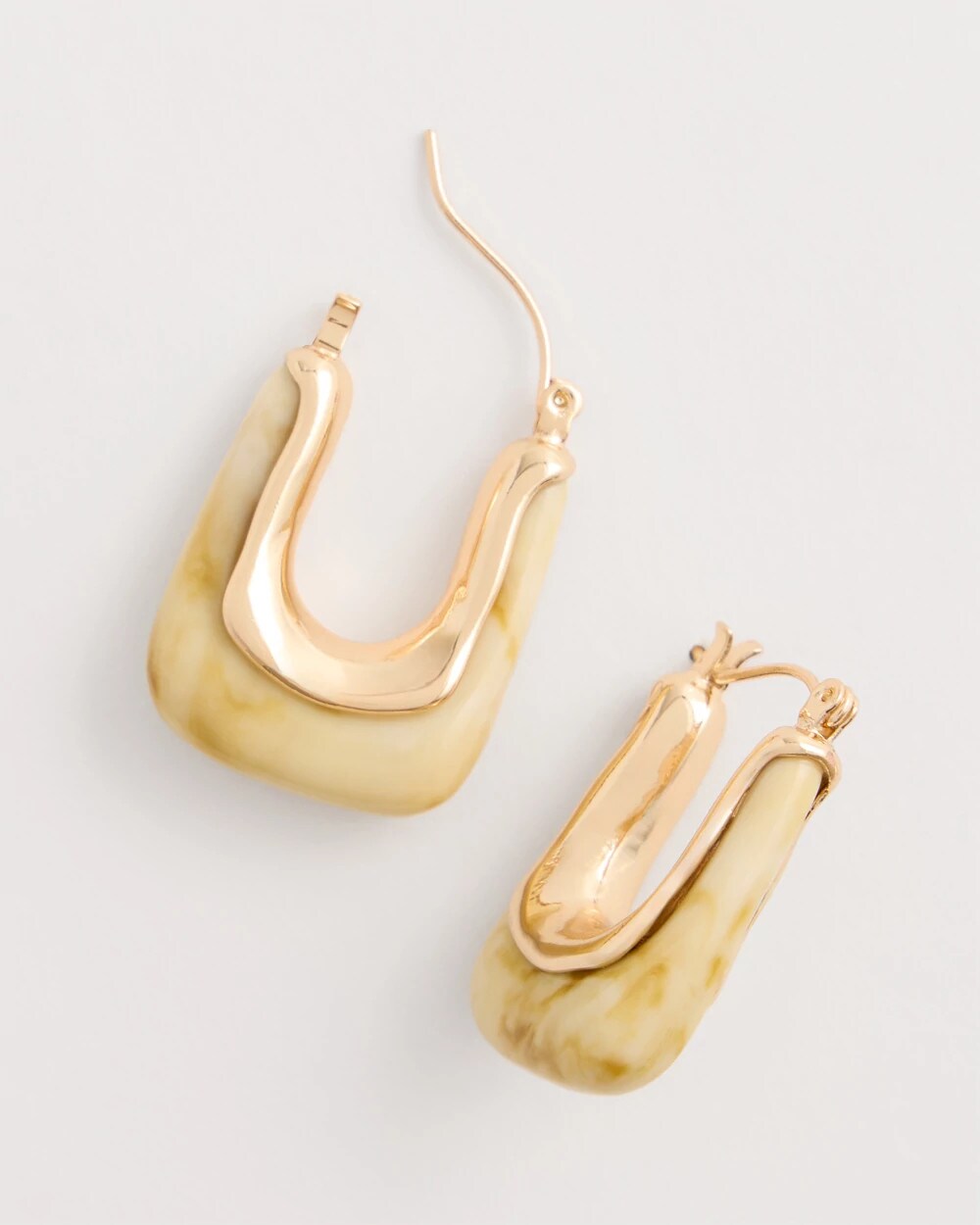 Neutral Neutral Goldtone Square Hoop Earrings