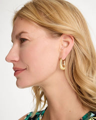 Neutral Neutral Goldtone Square Hoop Earrings