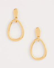 Gold Goldtone Open Circle Drop Earrings