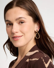 Gold Goldtone Open Circle Drop Earrings