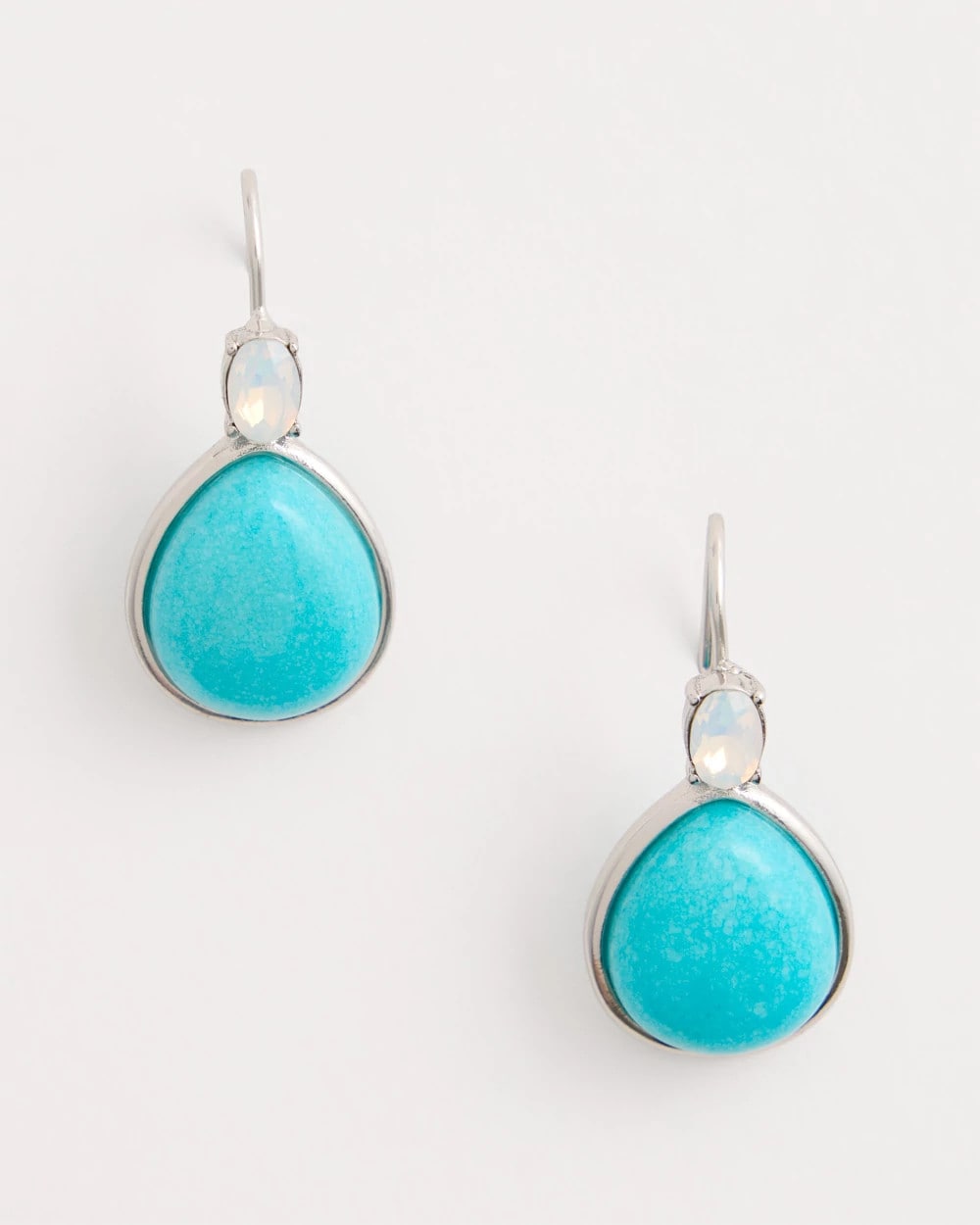 Teal Genuine Jade Teal Teardrop Earrings