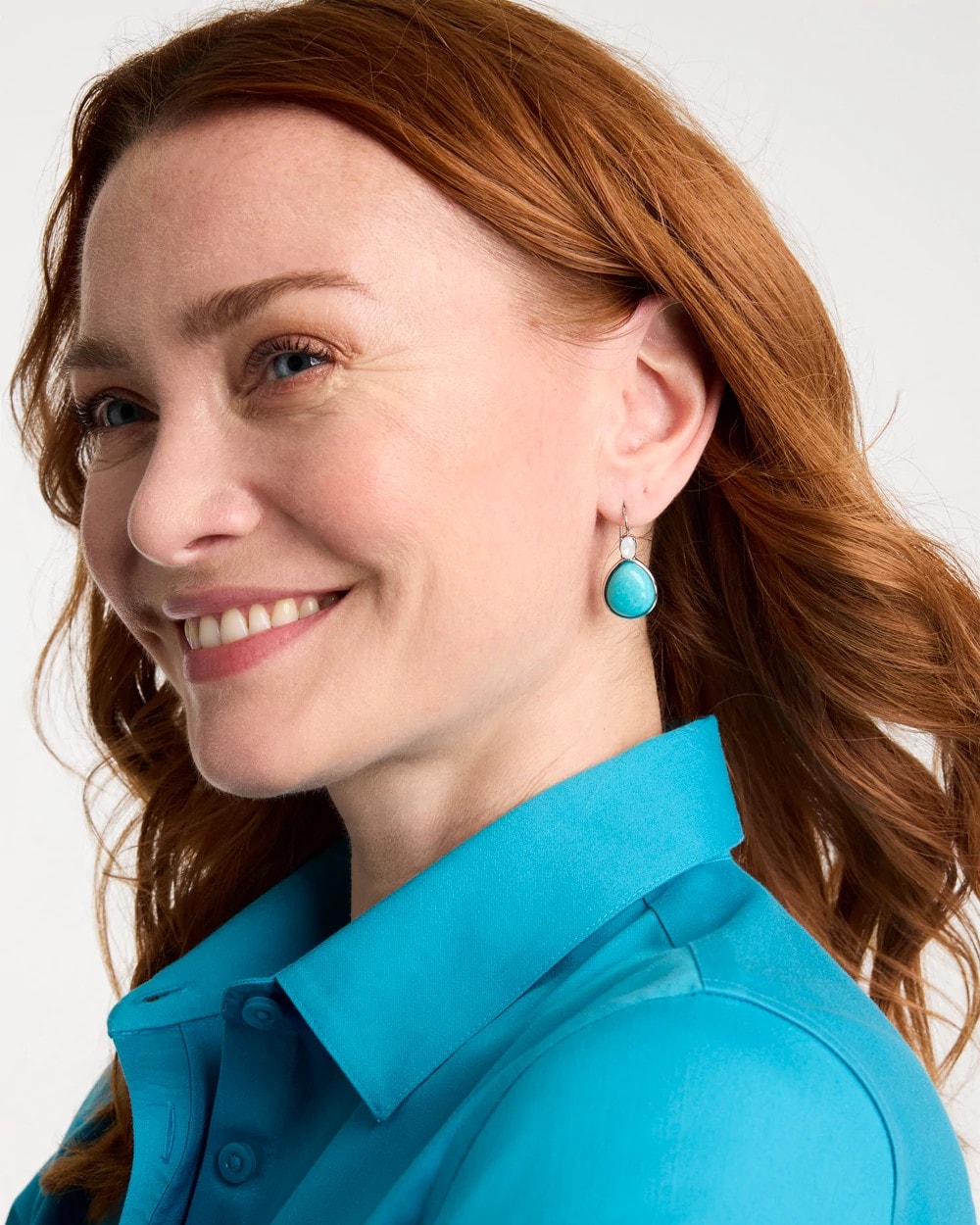 Teal Genuine Jade Teal Teardrop Earrings
