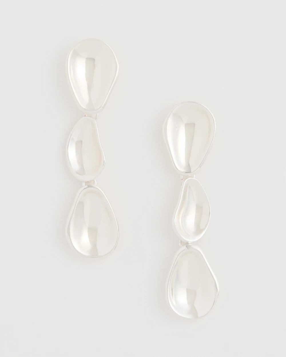 Silver Silvertone Linear Drop Earrings