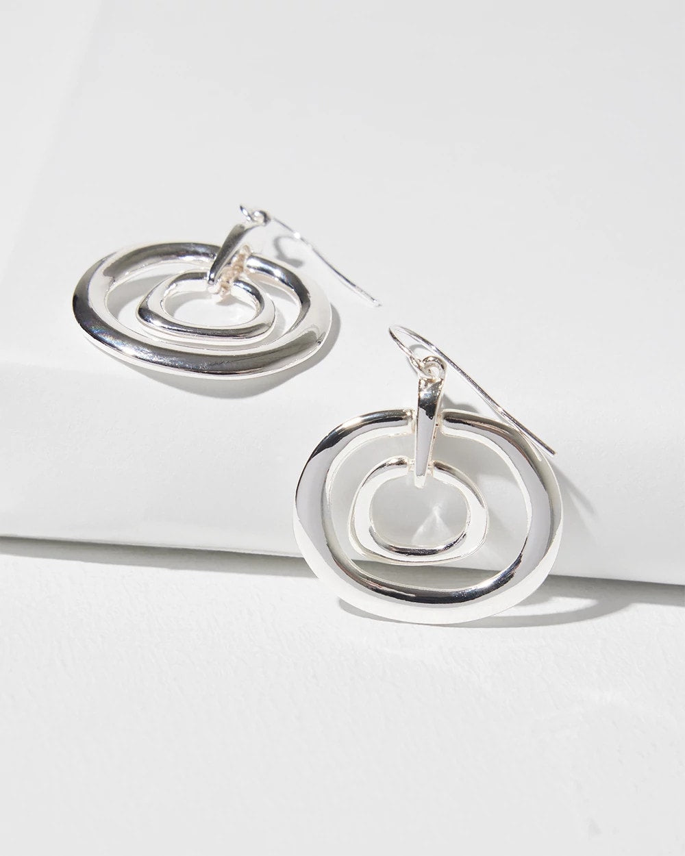 Silver Silver Tone Drop Pendant Earrings