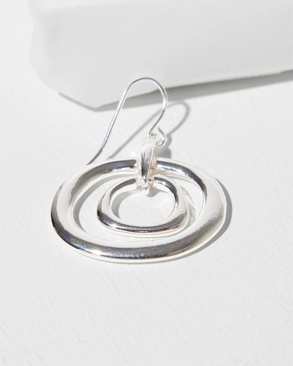 Silver Silver Tone Drop Pendant Earrings
