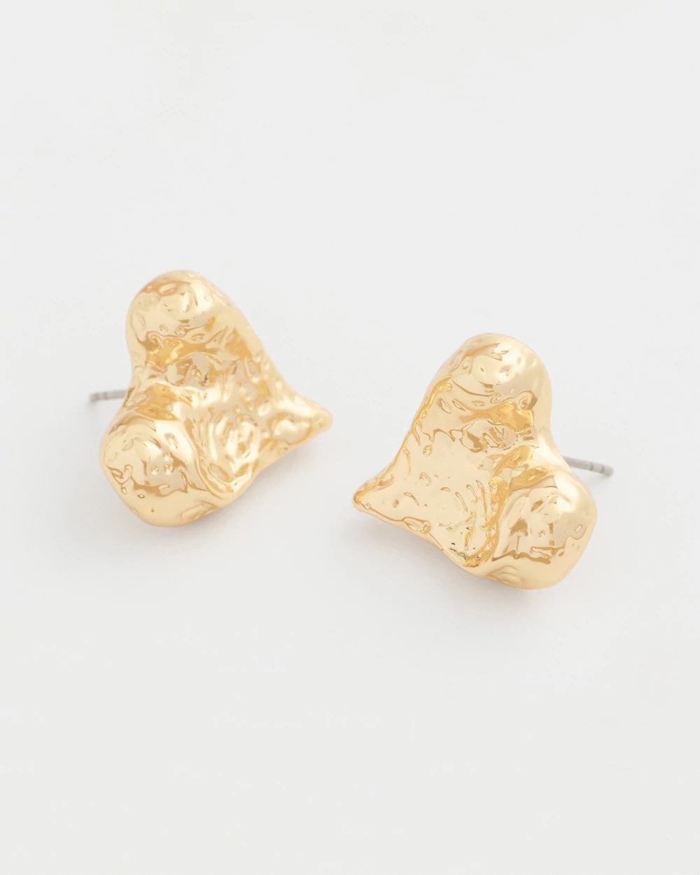 Gold Golden Heart Stud Earrings