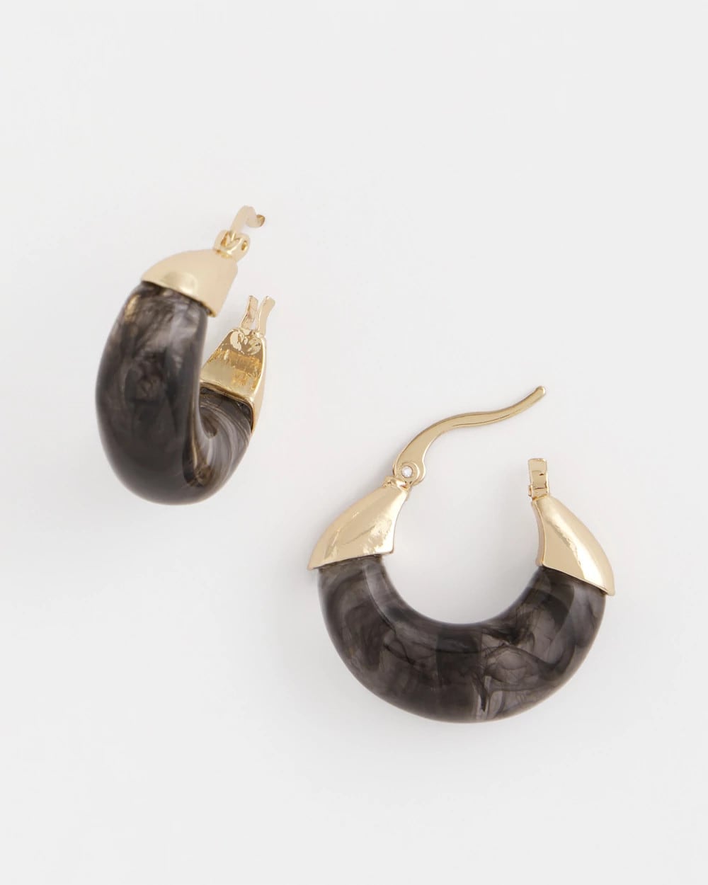 Gold Marble Gold Hoop Earrings