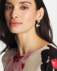 Pink Pink Enamel Sphere Drop Earrings