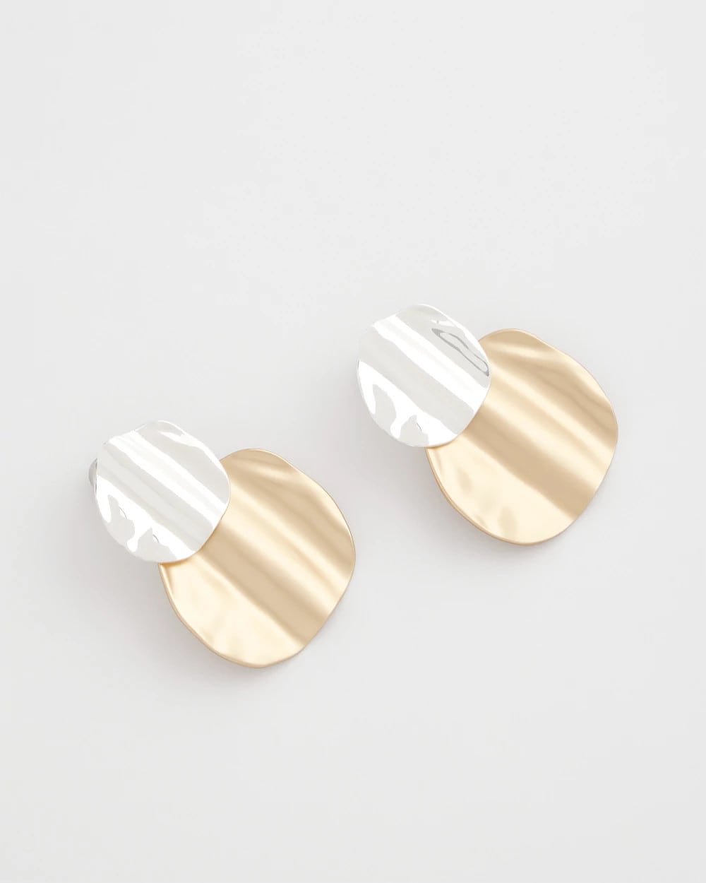 Mixed Metals Crinkle Mixed Metal Earrings