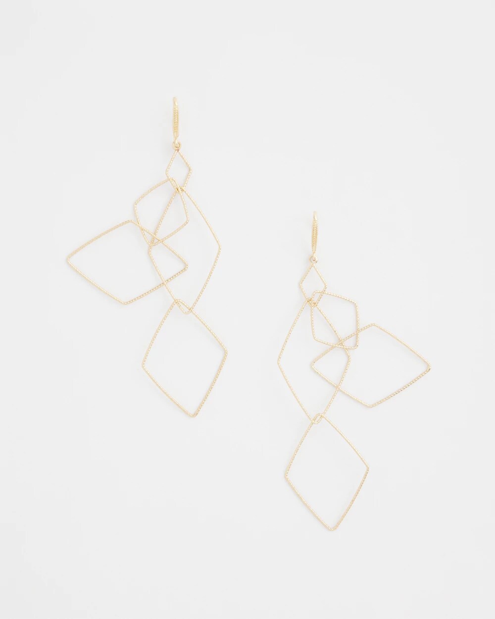 Gold Diamond Shaped Linear Earrings