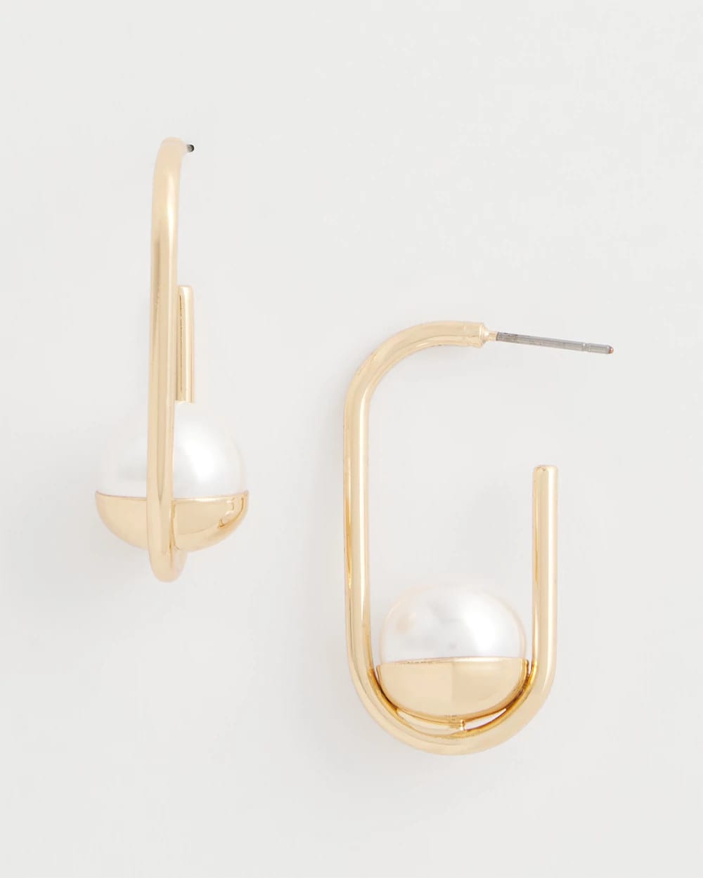 Pearl Pearl Gold Hoop Earrings