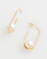 Pearl Pearl Gold Hoop Earrings