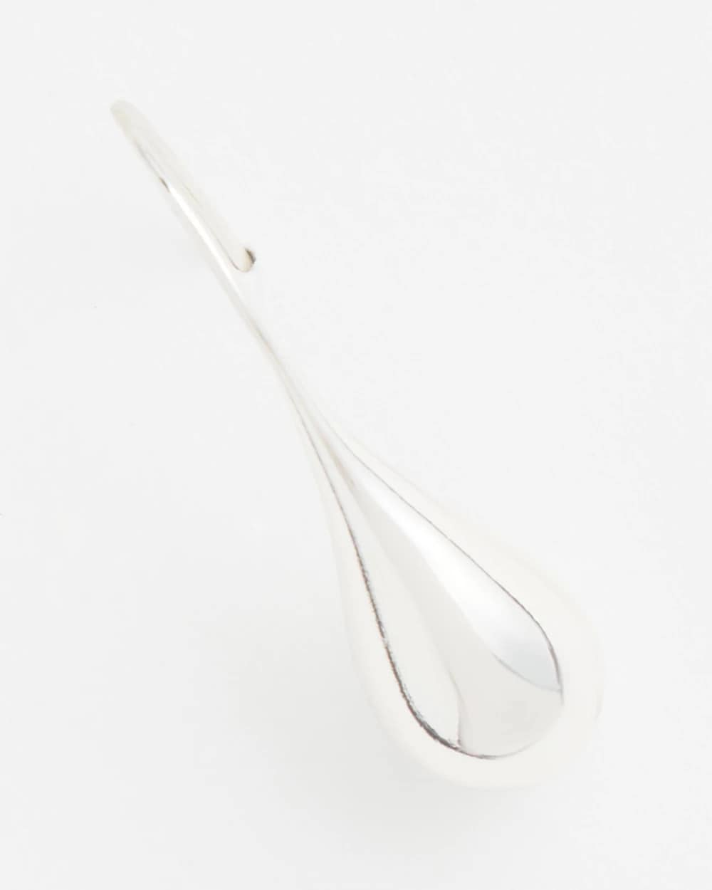 Silver No Droop™ Silver Tone Teardrop Threader Earrings
