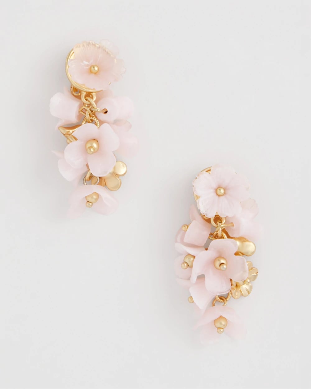 Pink Pink Flower Cluster Drop Earrings