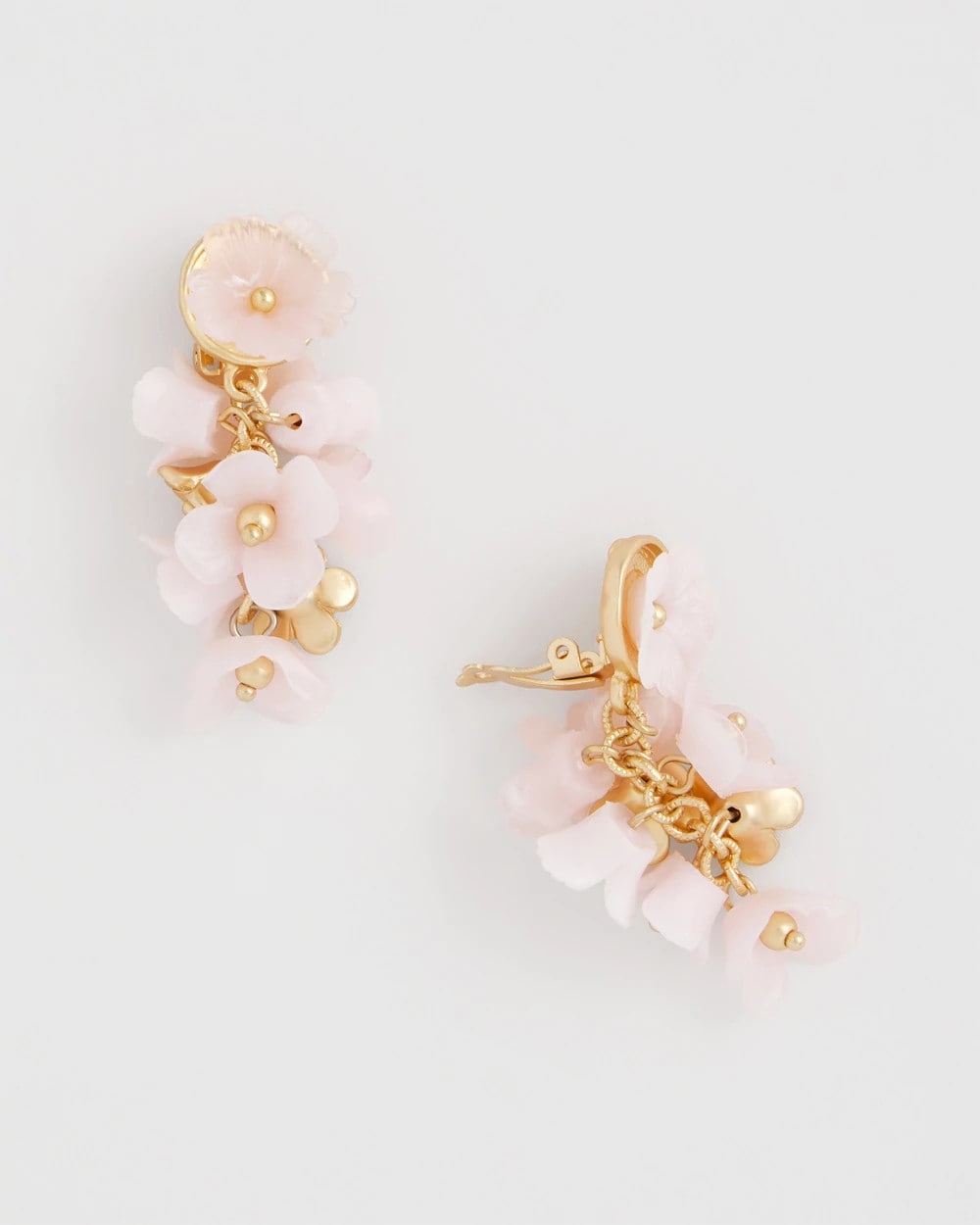 Pink Pink Flower Cluster Drop Earrings