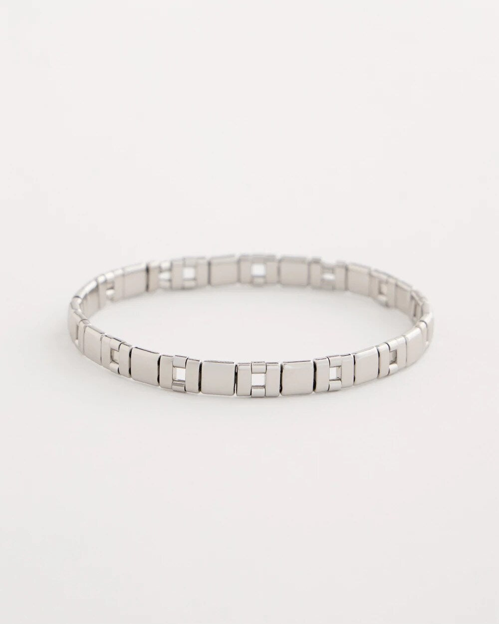 Silver Glam Silvertone Slice Stretch Bracelet