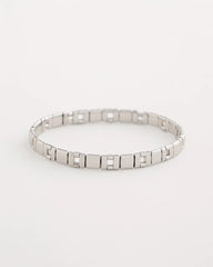 Silver Glam Silvertone Slice Stretch Bracelet