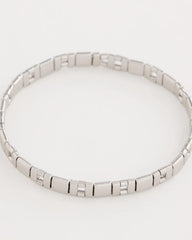 Silver Glam Silvertone Slice Stretch Bracelet