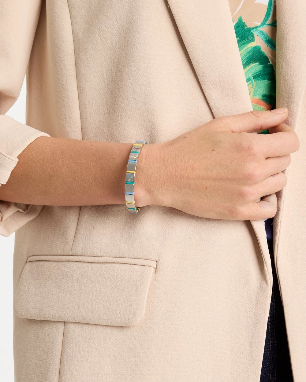 Teal Glam Teal Slice Stretch Bracelet