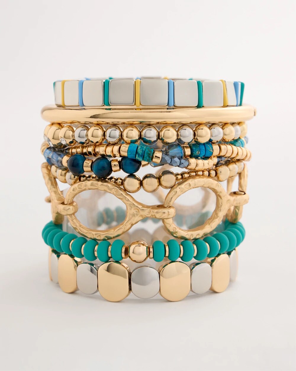 Teal Green Round Stretch Bracelet