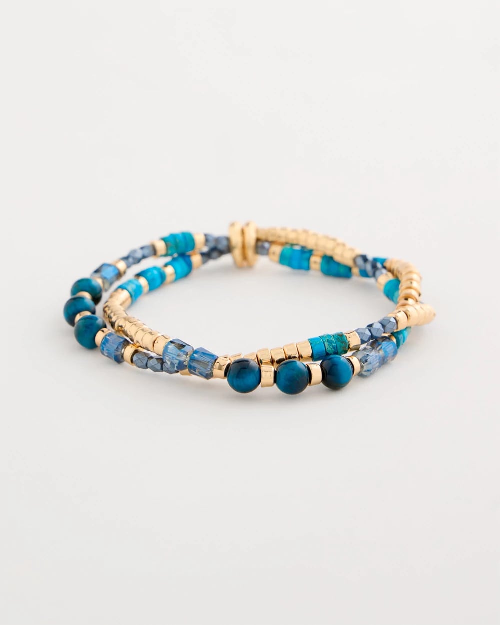 Teal Genuine Teal Tiger's Eye Stretch Bracelet
