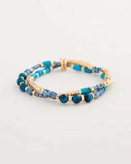 Teal Genuine Teal Tiger's Eye Stretch Bracelet