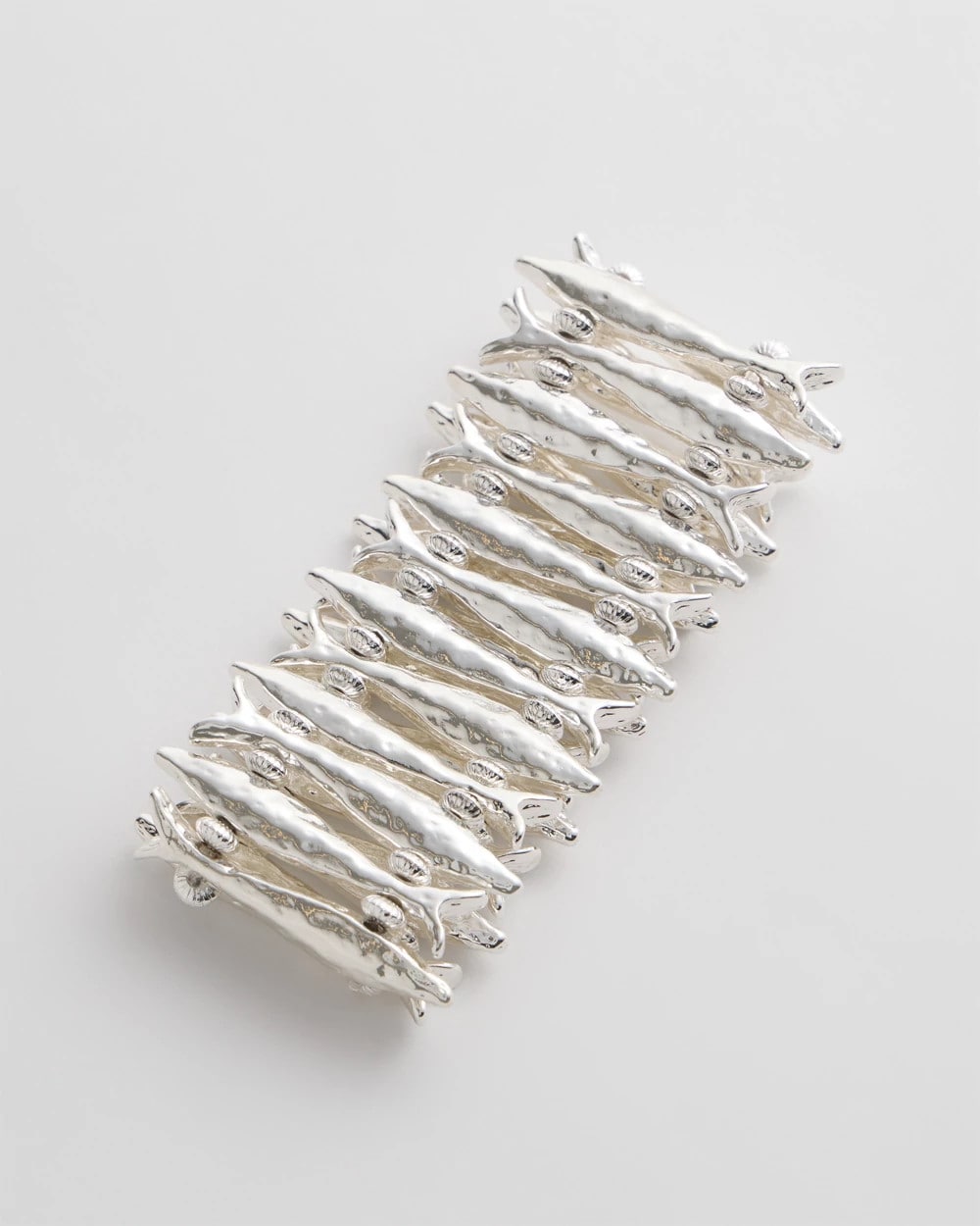 Silver Silvertone Fish Stretch Bracelet