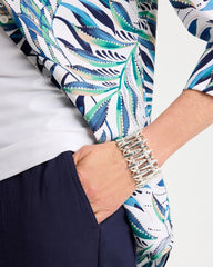 Silver Silvertone Fish Stretch Bracelet