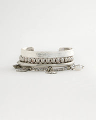Silver Beachy Silvertone Stretch Charm Bracelet