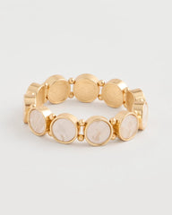 Gold Pearlescent Goldtone Stretch Bracelet