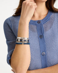 Navy Navy Round Stretch Bracelet