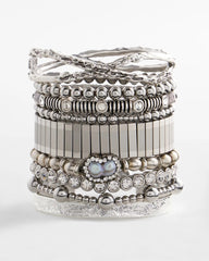 Silver Silvertone Flexible Cuff Bracelet