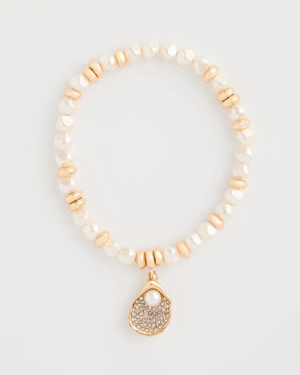 Pearl Pearlescent Stretch Charm Bracelet