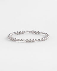 Silver Silver-tone Small Bead Stretch Bracelet