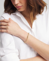 Gold Gold-tone Small Bead Stretch Bracelet