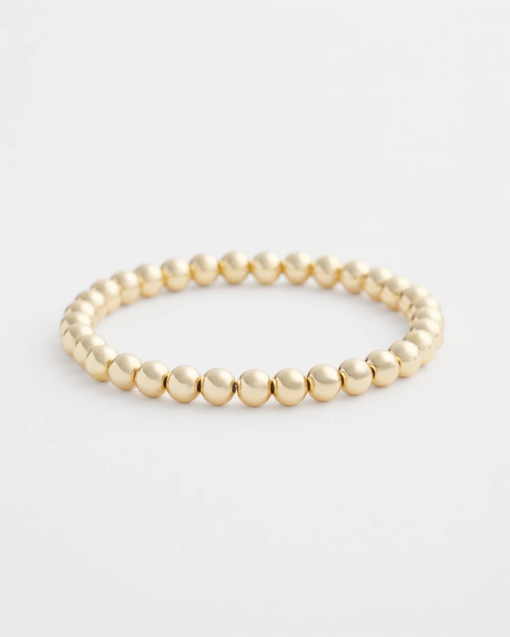 Gold Small Beaded Gold Tone Stretch Bracelet