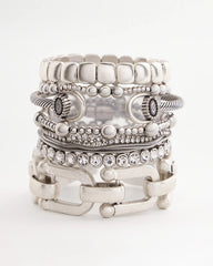 Silver Silvertone Stretch Bracelet