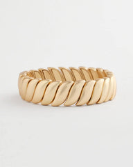 Gold Matte Twist Stretch Bracelet