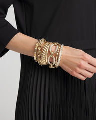 Gold Matte Twist Stretch Bracelet