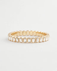 Gold Gold Bezel Set Stretch Tennis Bracelet