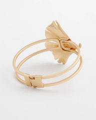 Gold Ginkgo Hinge Bracelet