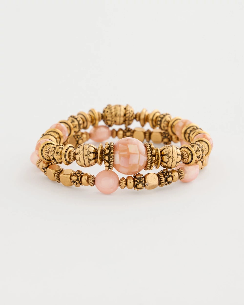 Coral Stretch Bracelet Set of Two