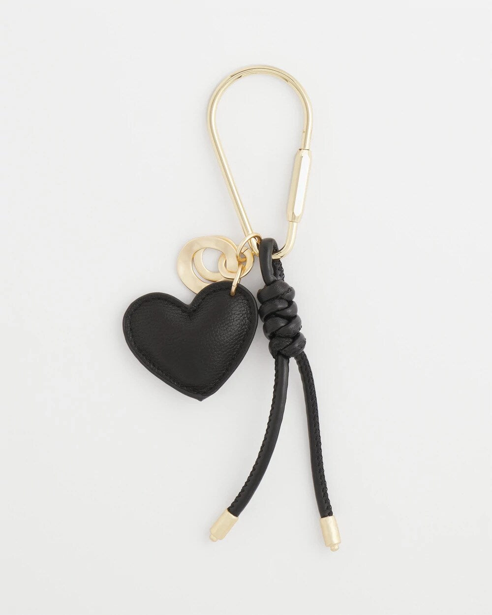 Black Faux Leather Heart Bag Charm