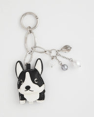 Black/White Frenchie Dog Bag Charm