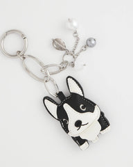 Black/White Frenchie Dog Bag Charm