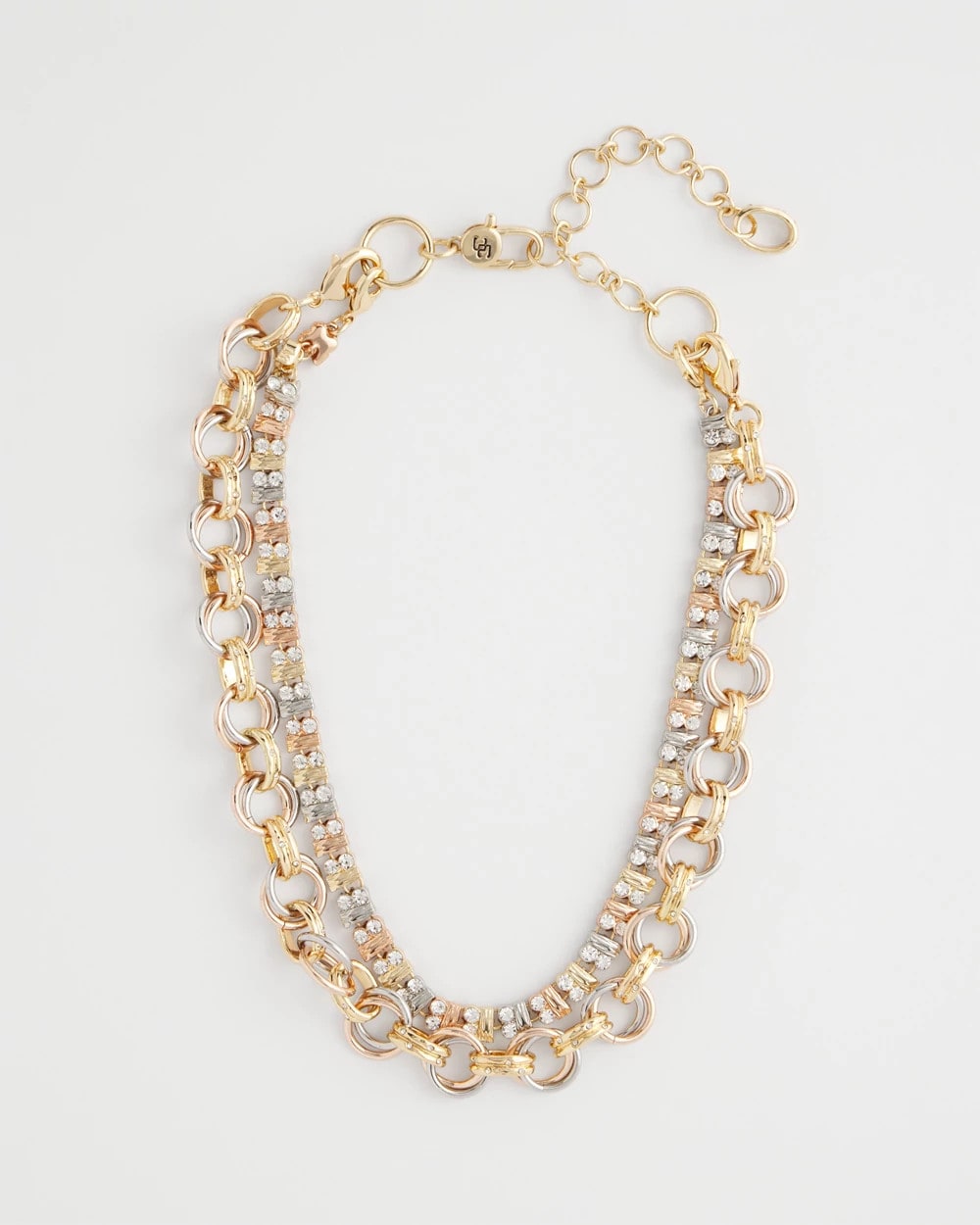 Mixed Metals Convertible Tri-Tone Short Necklace