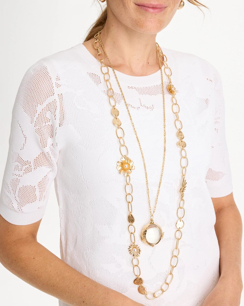 Gold Butterfly Wing Monocle Necklace