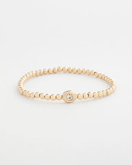 Gold Mini Bead Stretch Hero Bracelet