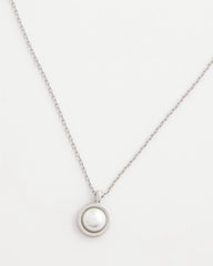 Silver Silver Pearl Single Strand Necklace